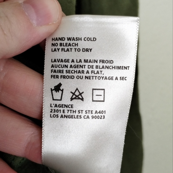 L'Agence Helena V-Neck Sweatshirt Olive Womens Size XS - Picture 5 of 7